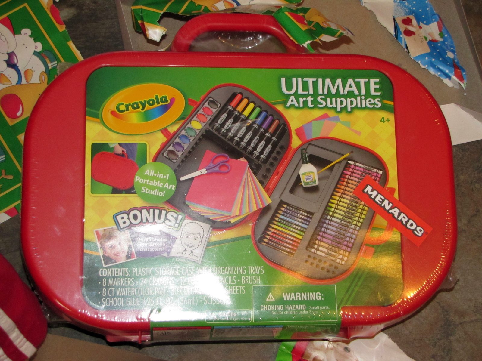 A new Crayola art set from under the tree