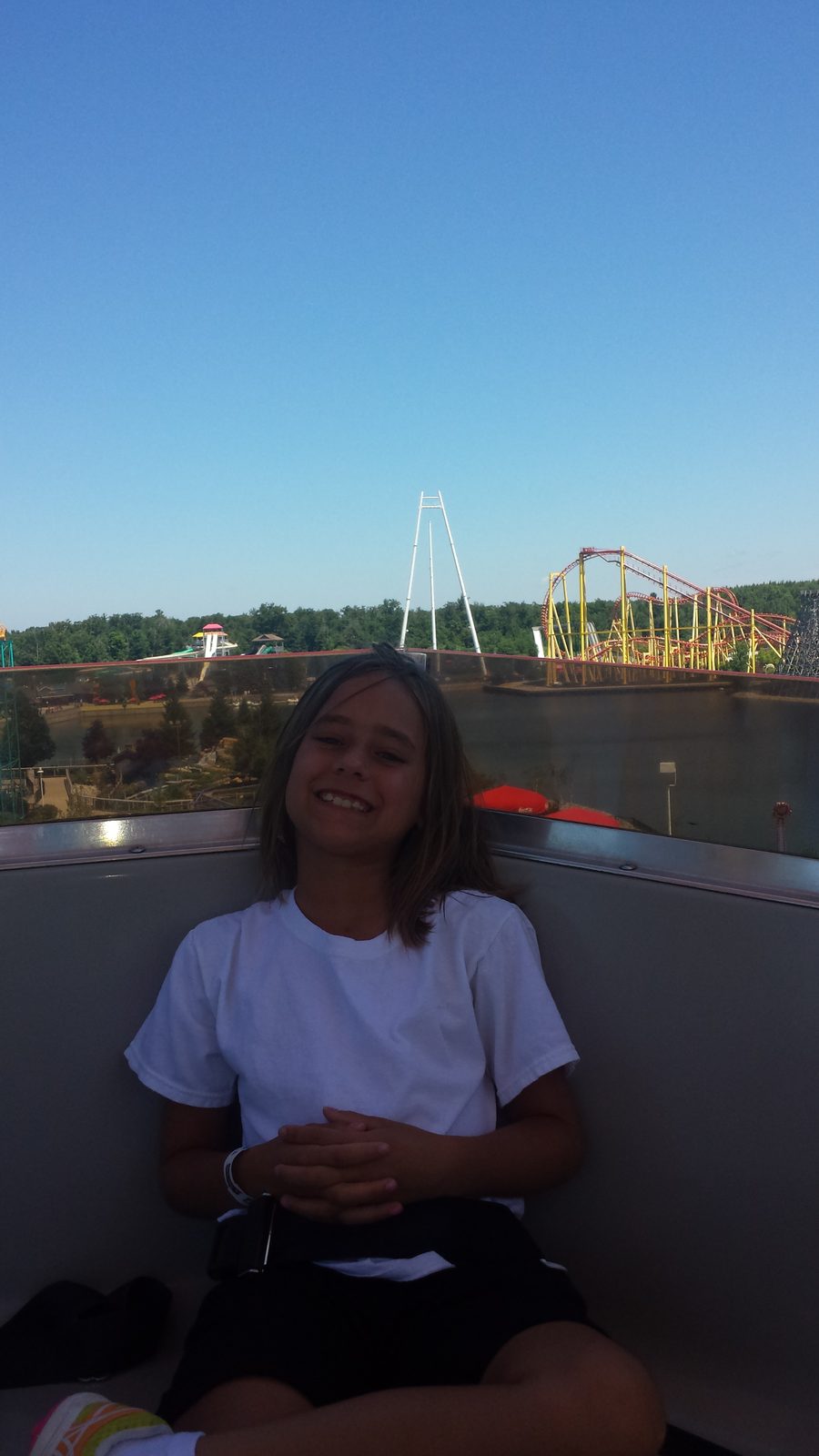 Lisa with the coaster behind her