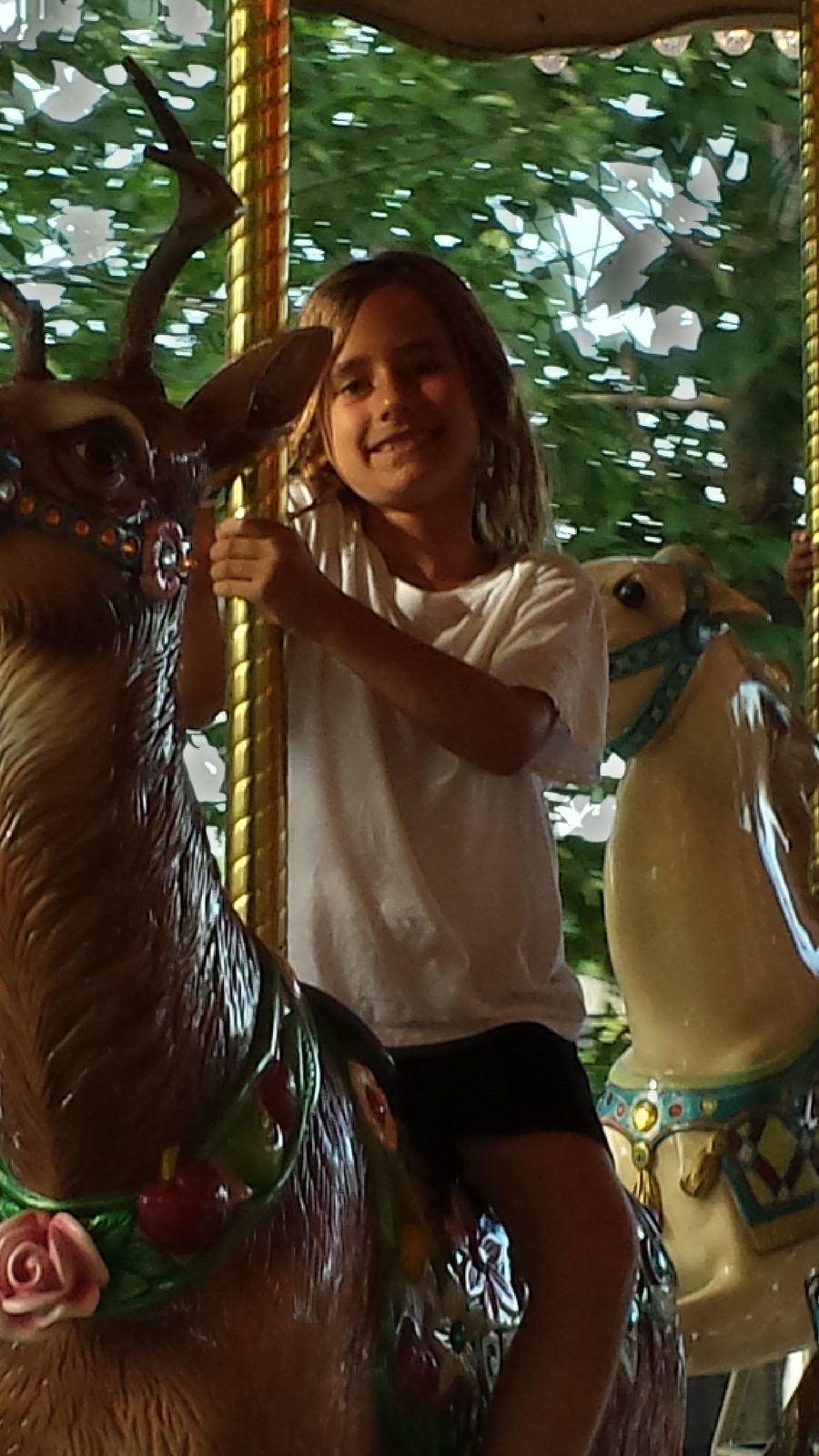 Lisa on the carousel