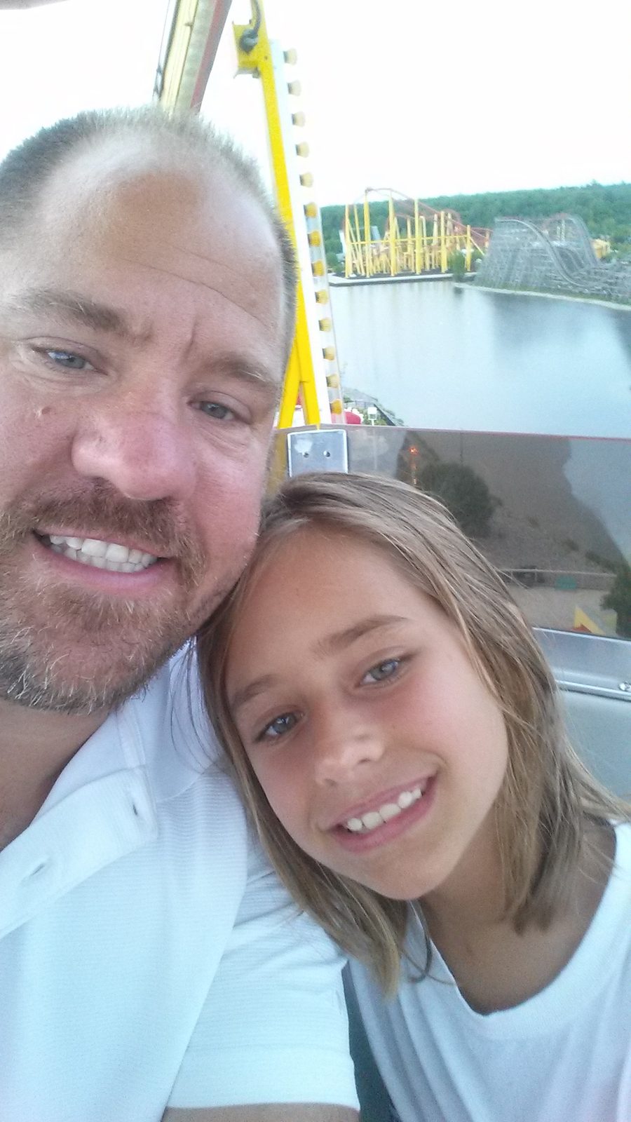 Lisa and me at sunset by the water