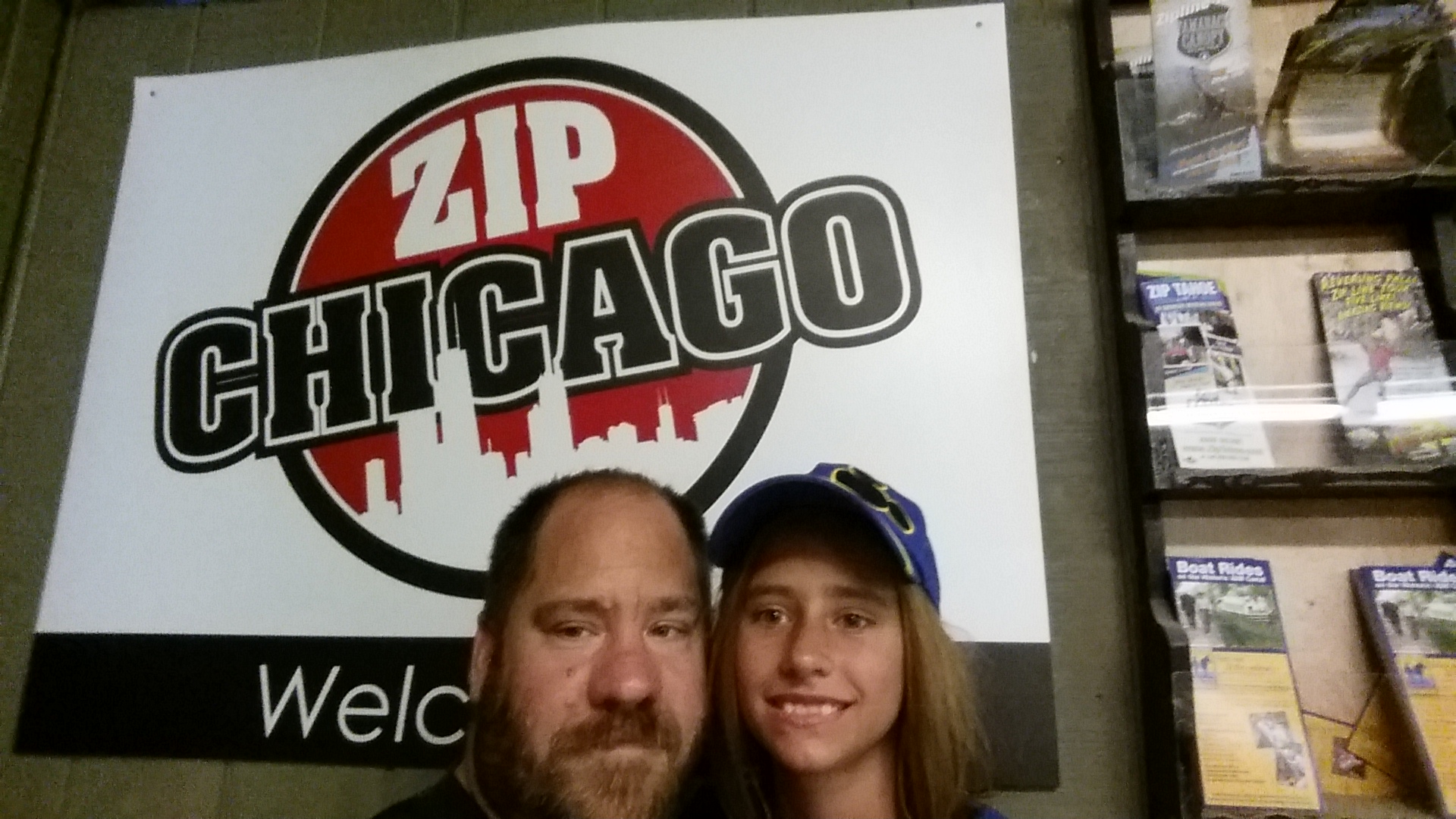 Lisa and me at the Zip Chicago sign