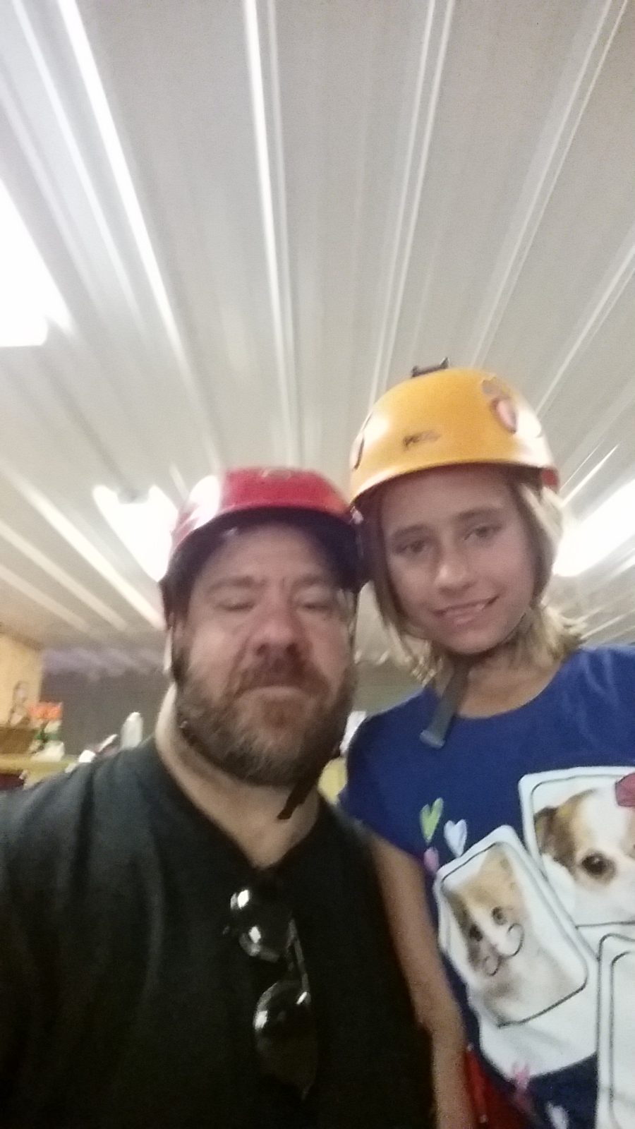 Lisa and me in our helmets before the course