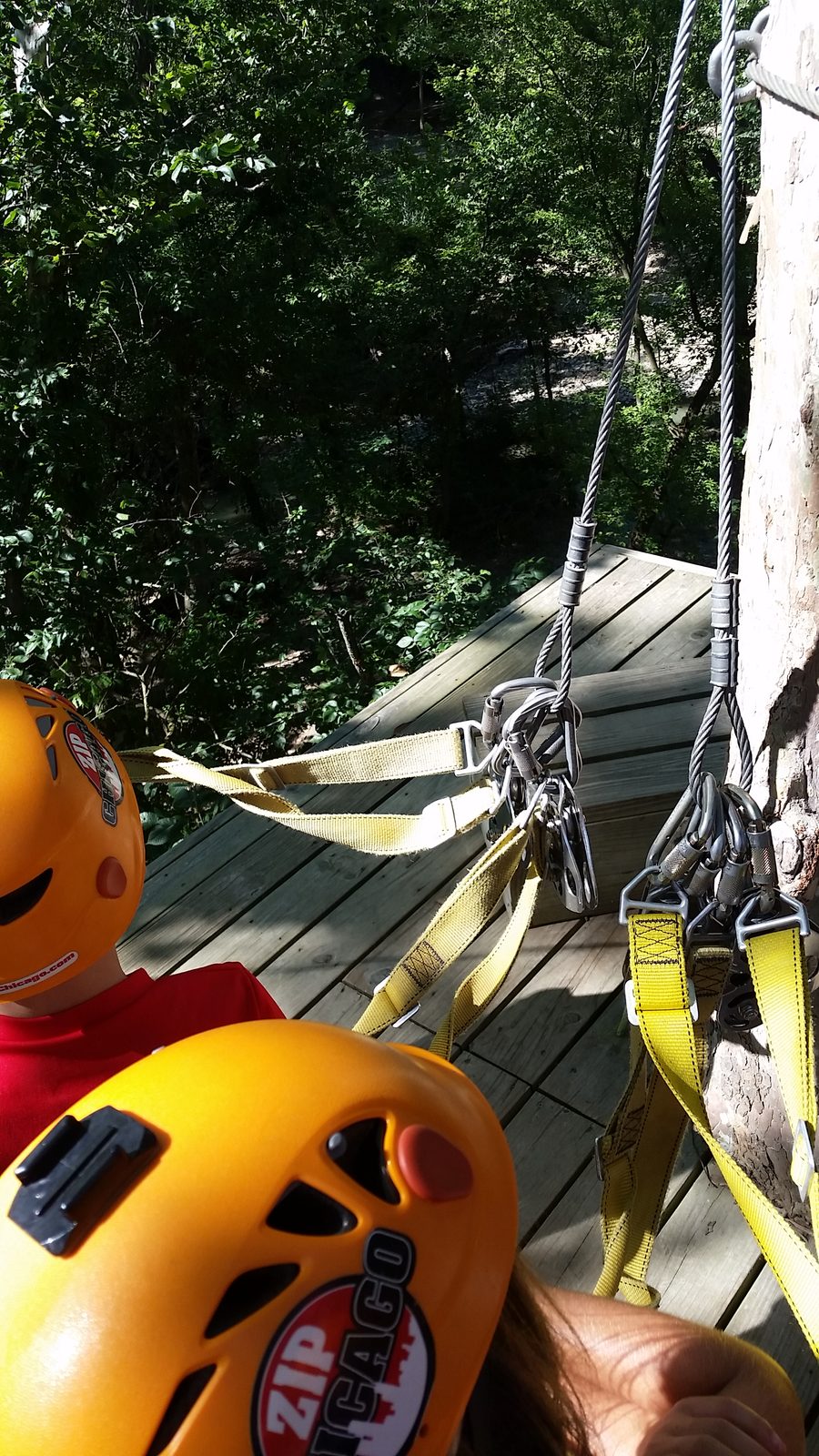 Harnessed up and ready for the next line