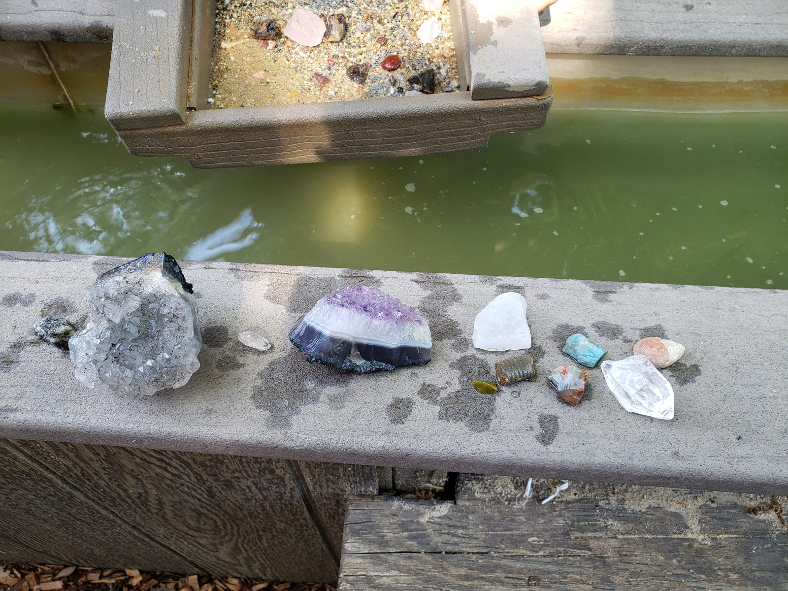 The gemstones we panned at Crystal Lake Cave