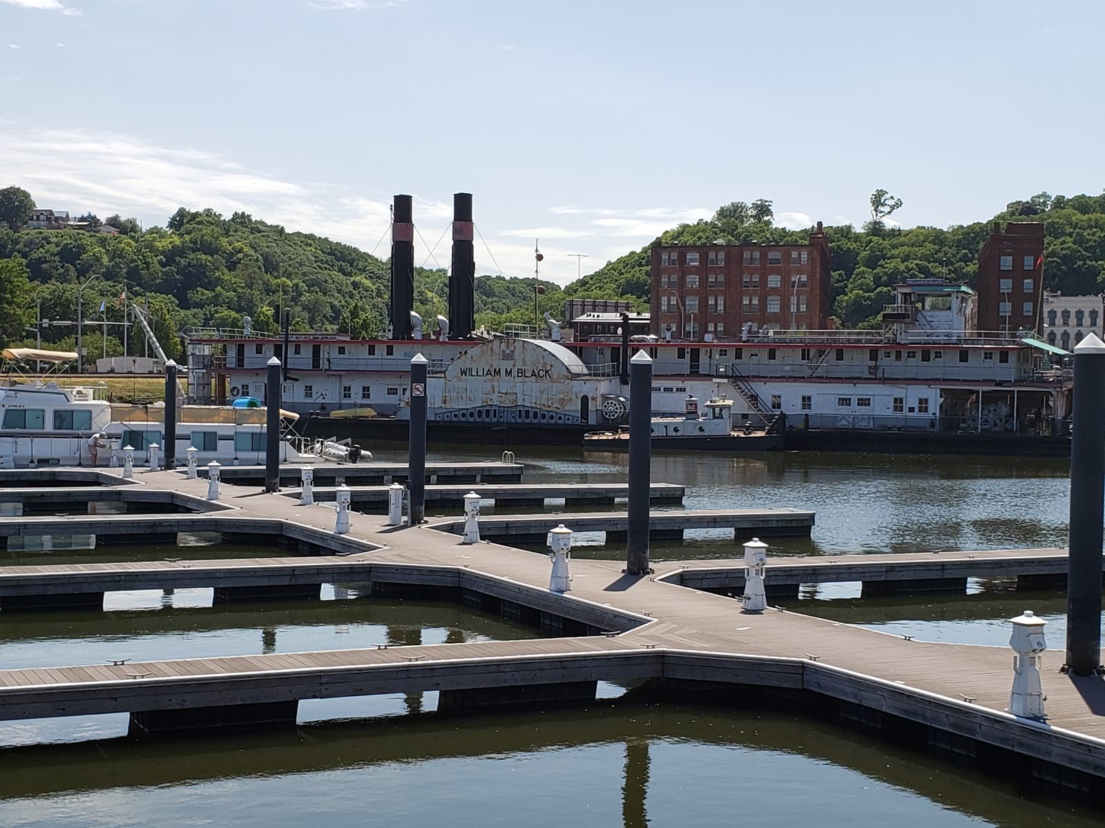 The Dubuque riverfront and marina along the Mississippi