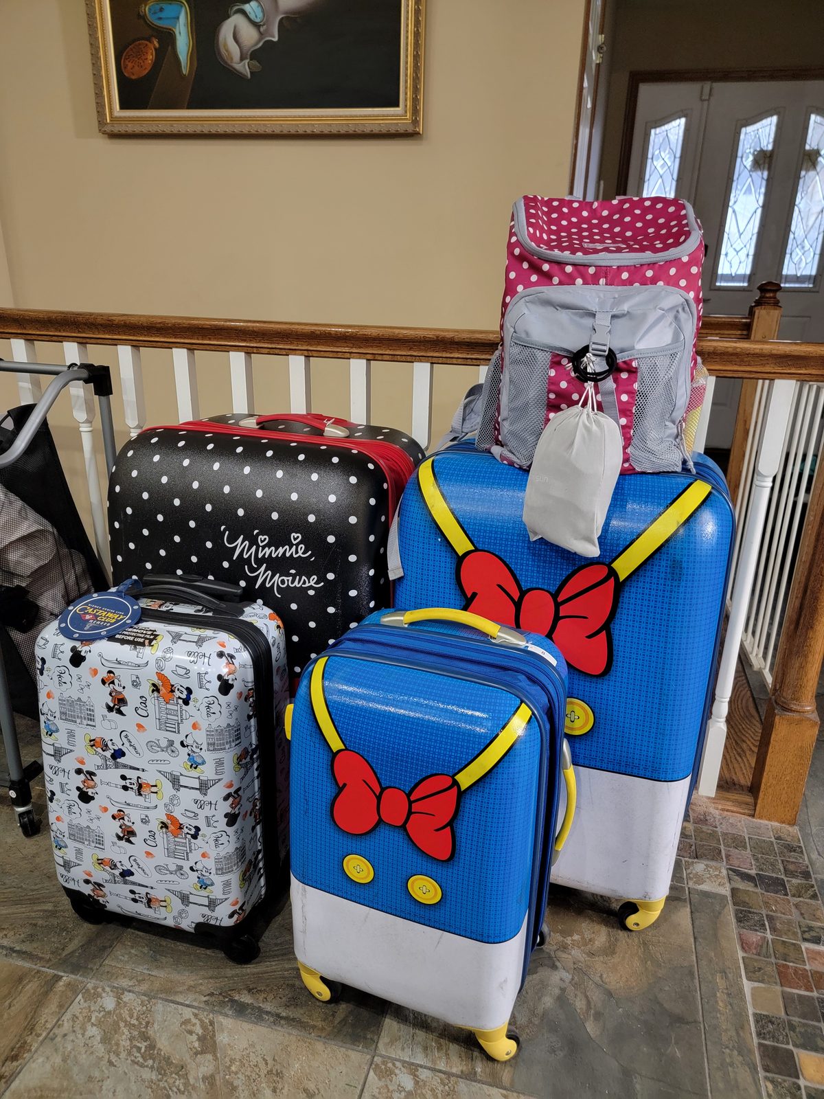 Our suitcases packed and ready to go