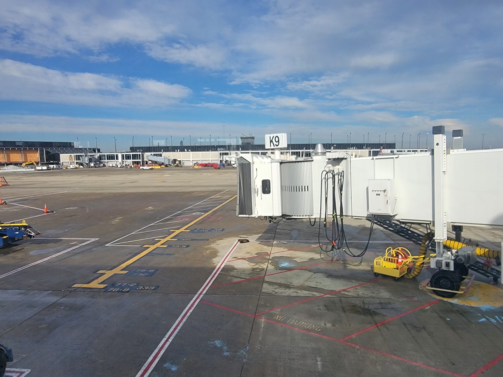 At the gate before our first flight