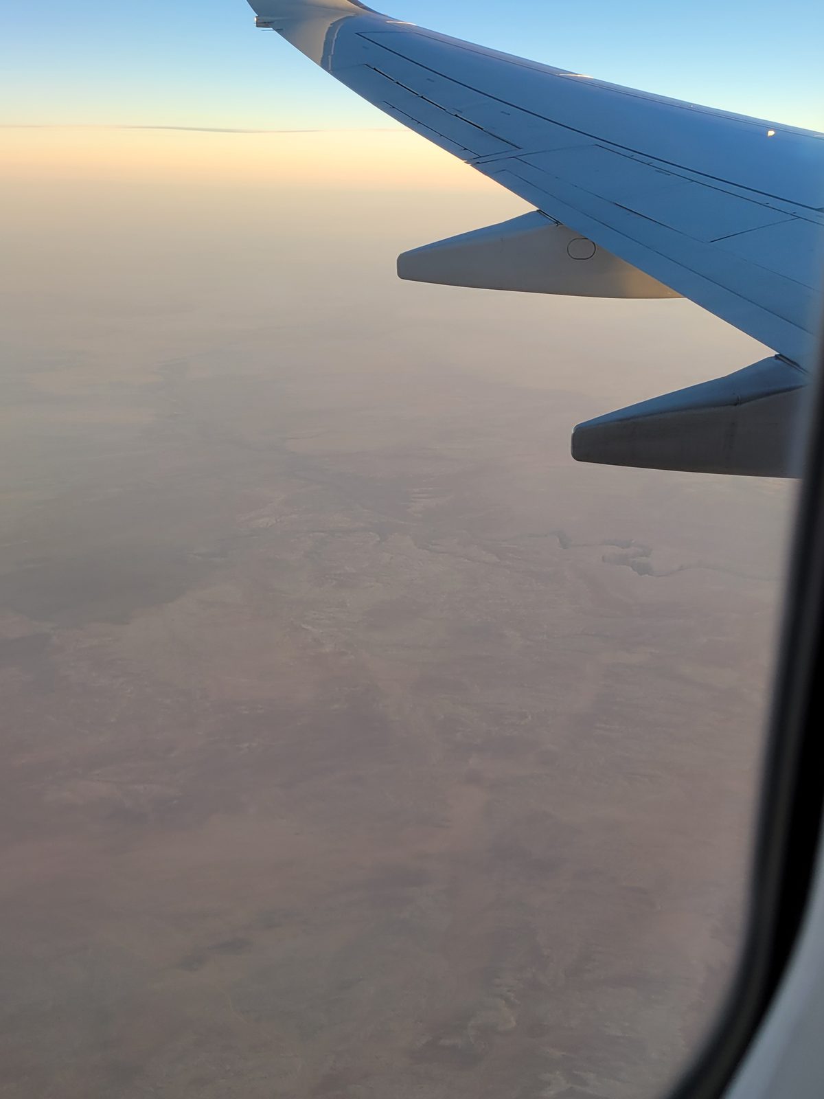 Descending into Los Angeles at sunset