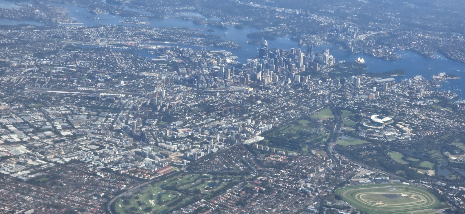 The Sydney skyline coming into view