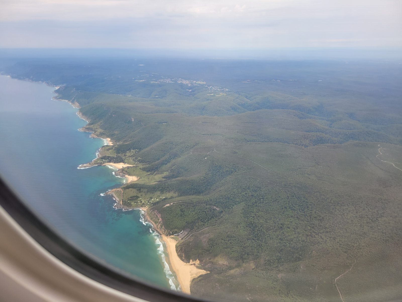 Coastline on the approach to Sydney
