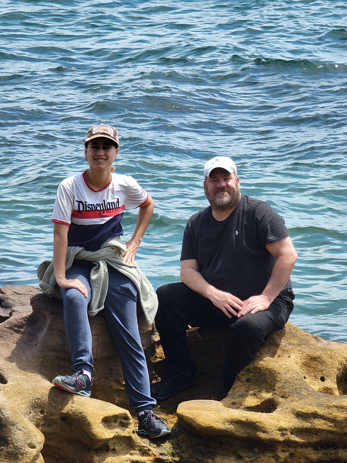 Lisa and Michael on the rocks at Mrs Macquarie's Point