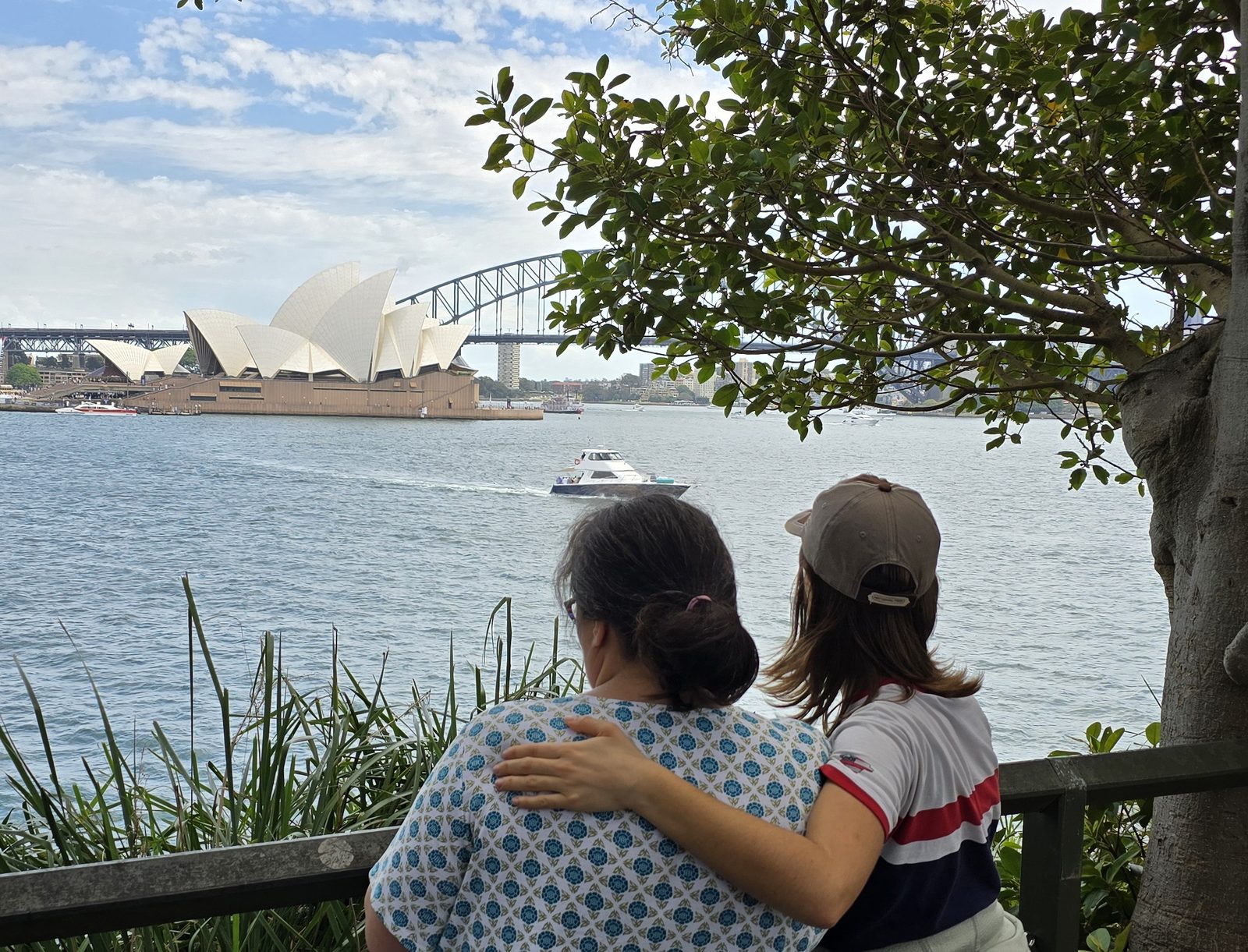 Kathy and Lisa watching the harbour from the sea wall