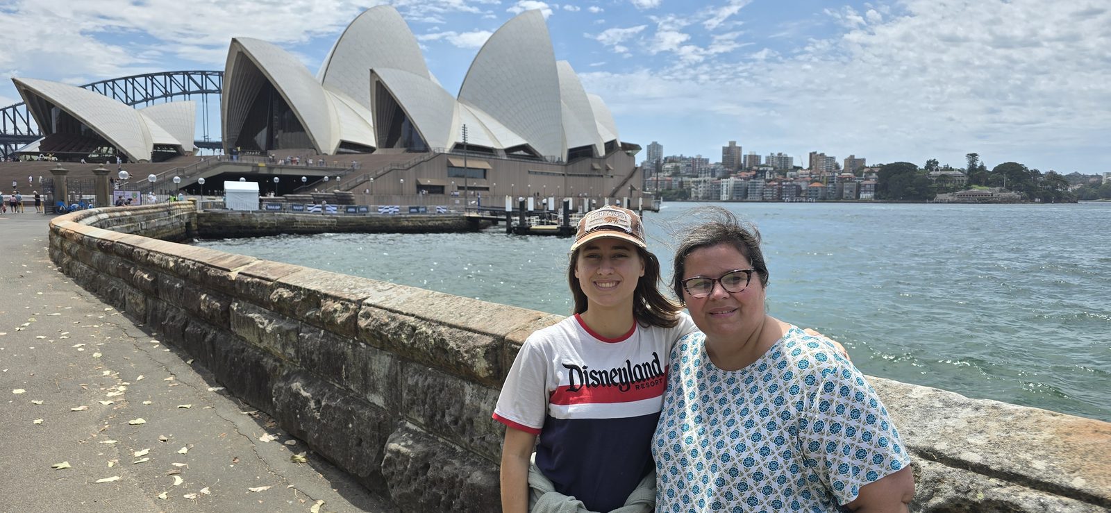 Lisa and Kathy with the Opera House behind them