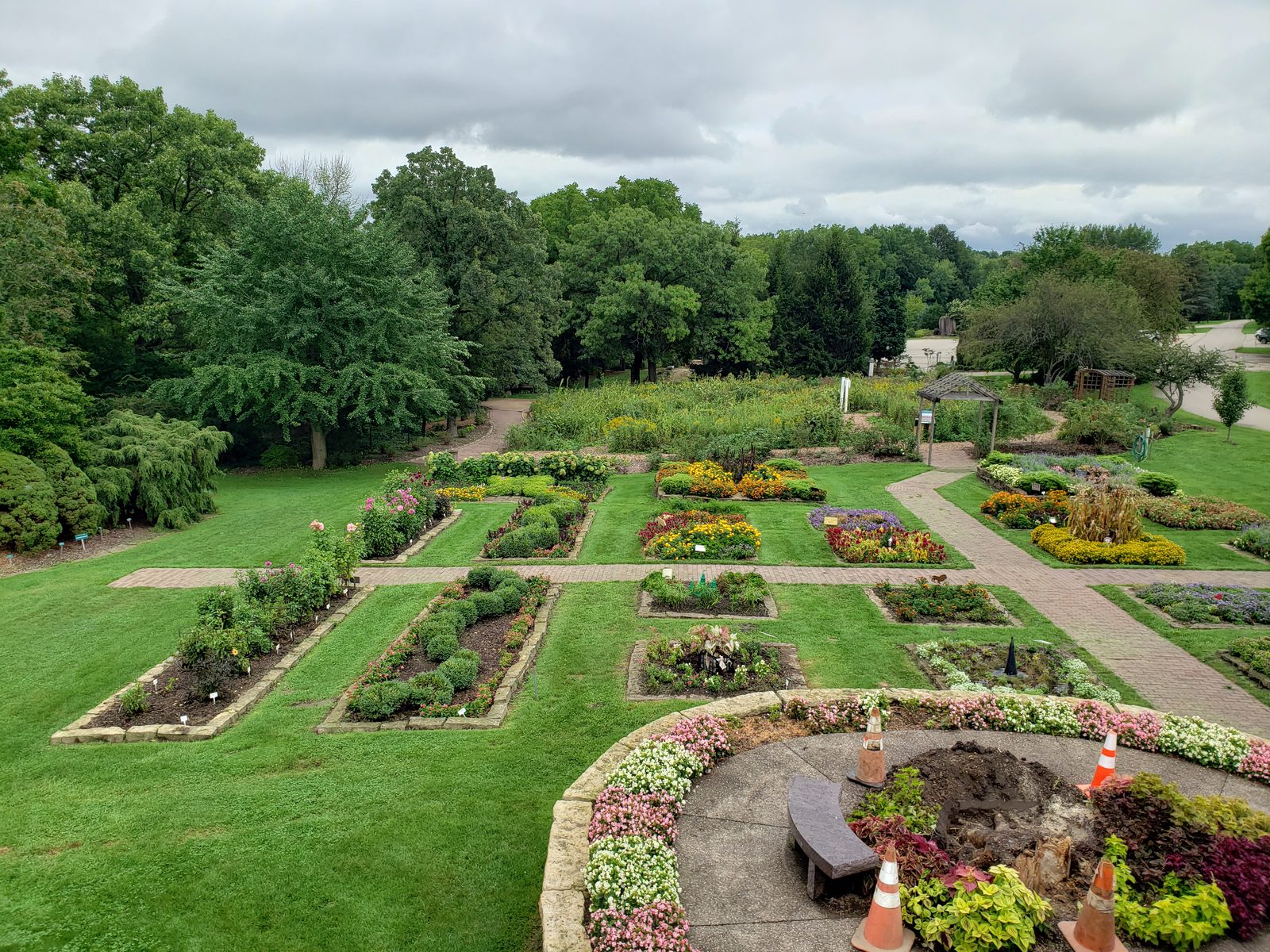 The formal garden beds at the arboretum