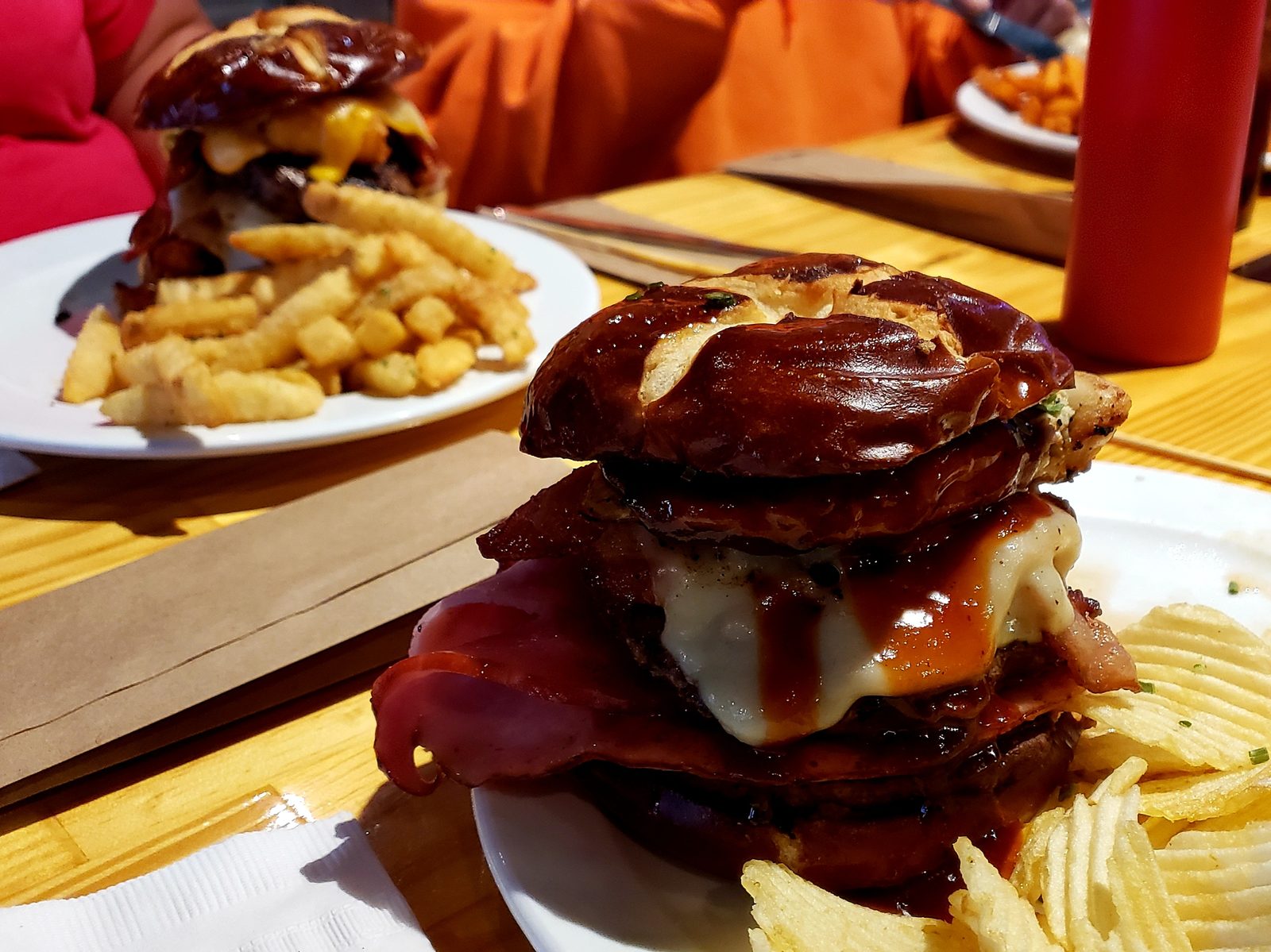 The Slaughter House 5 burger at Foodie Garage Eatery in Dubuque