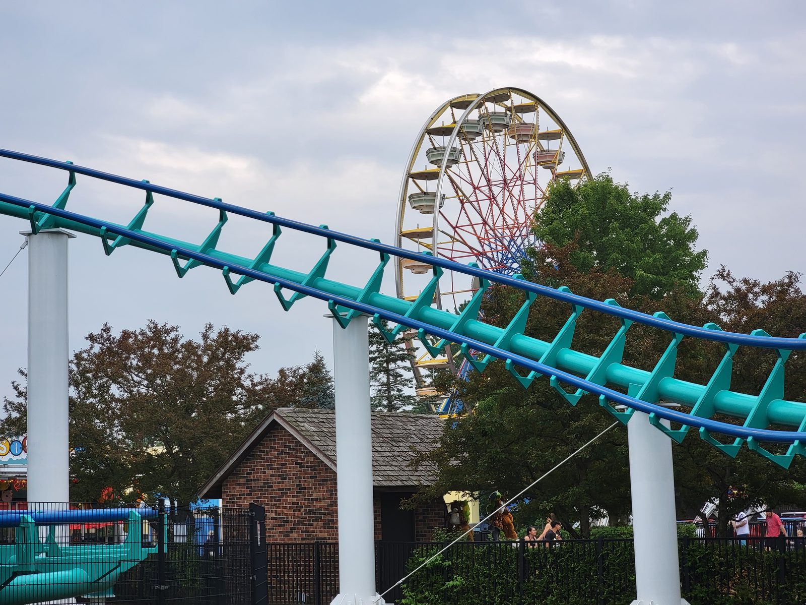 The coasters and the Ferris wheel