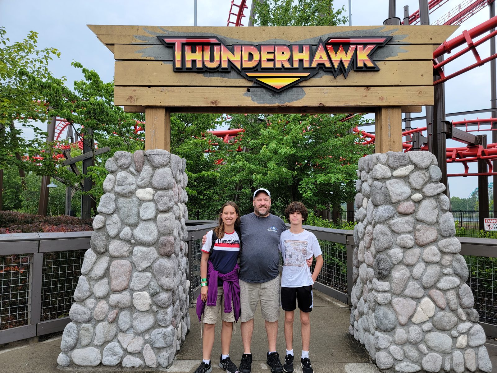Lisa, Thomas and me at the Thunderhawk sign