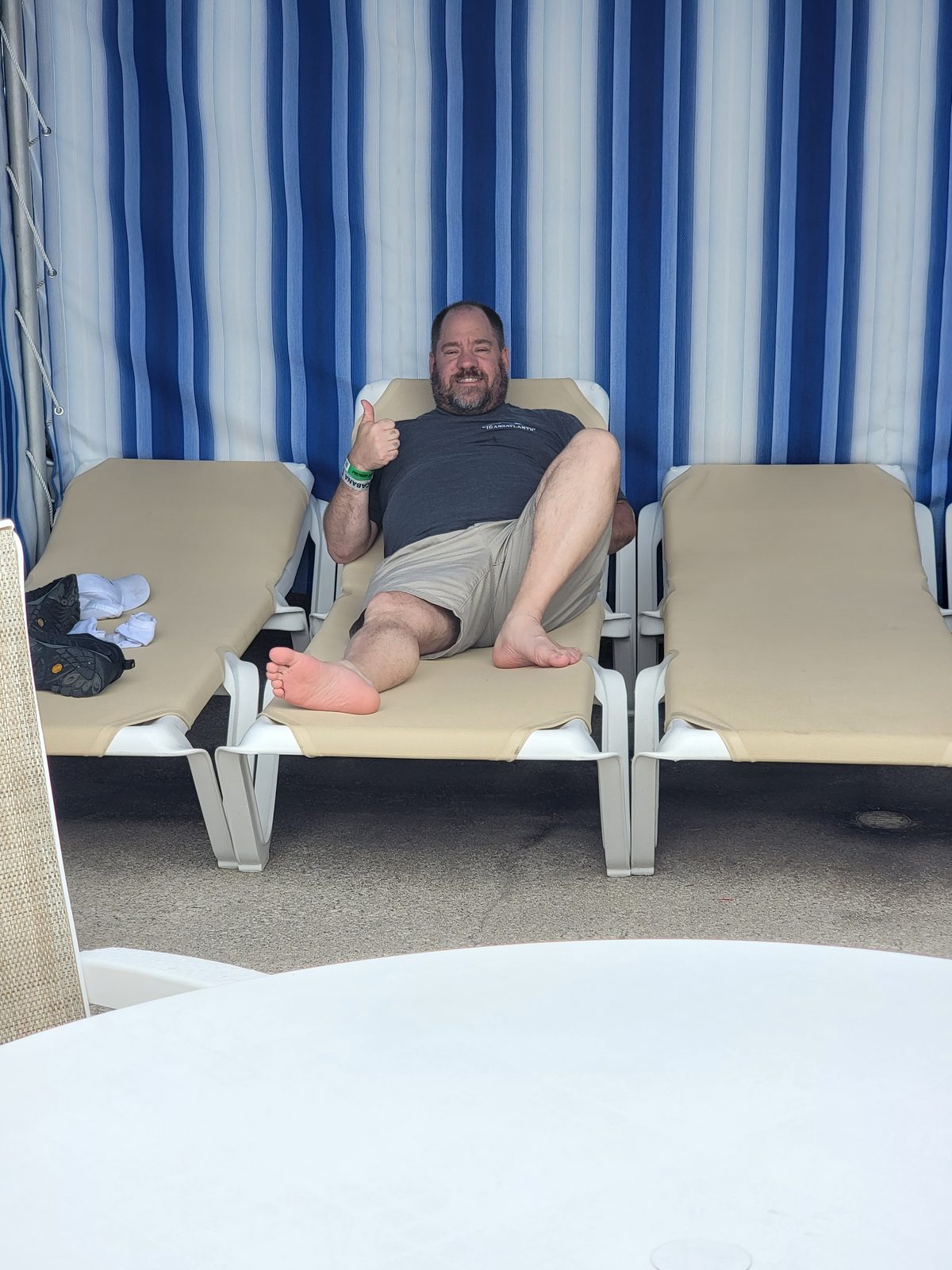I stretched out in our cabana