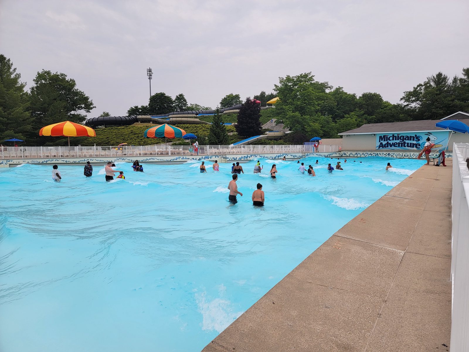 The wave pool, back and forth all afternoon