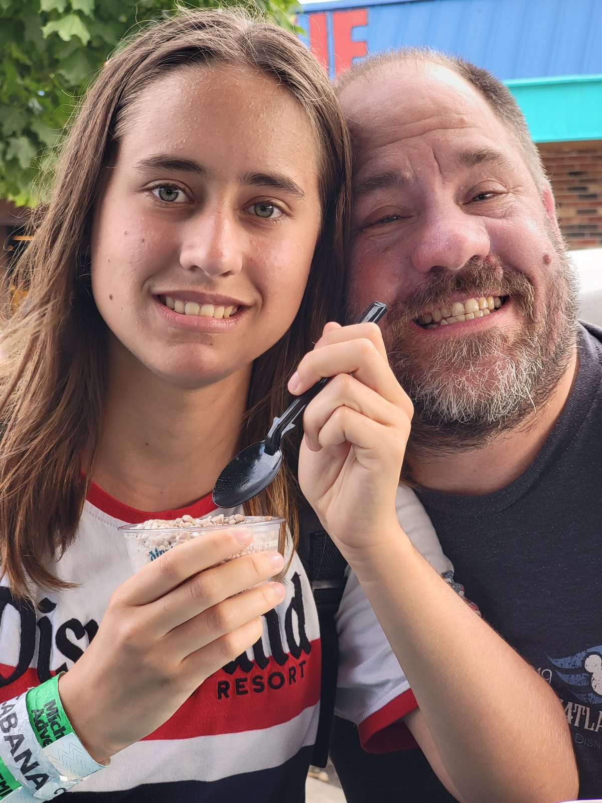 Sharing a spoonful of ice cream with Lisa