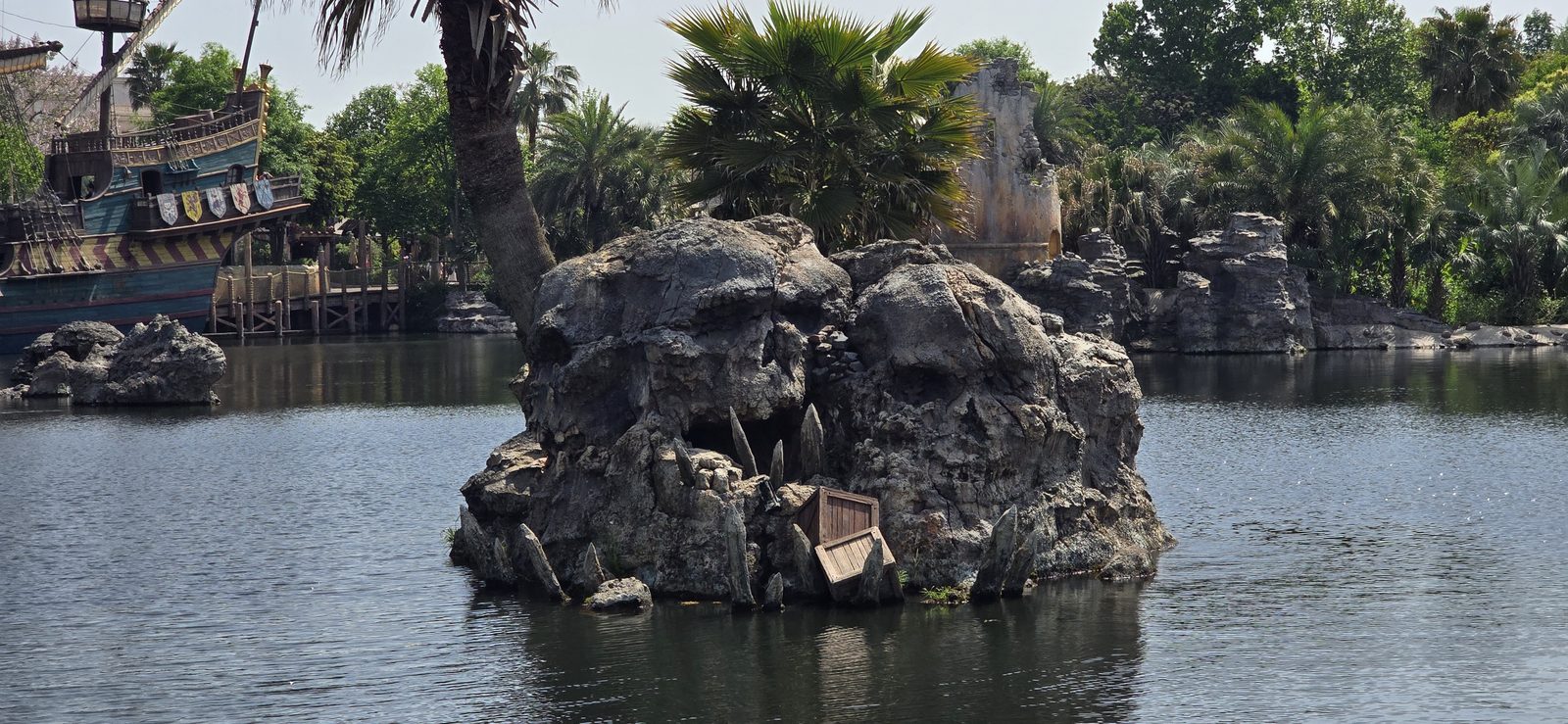 The skull rock out in the Treasure Cove lagoon