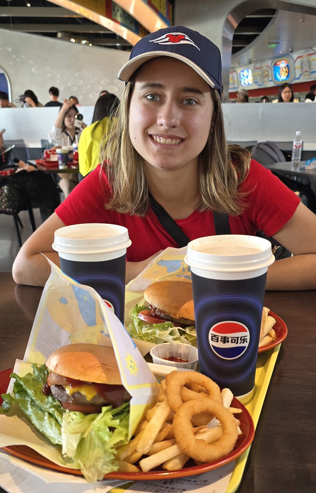 Lunch break, burgers and onion rings