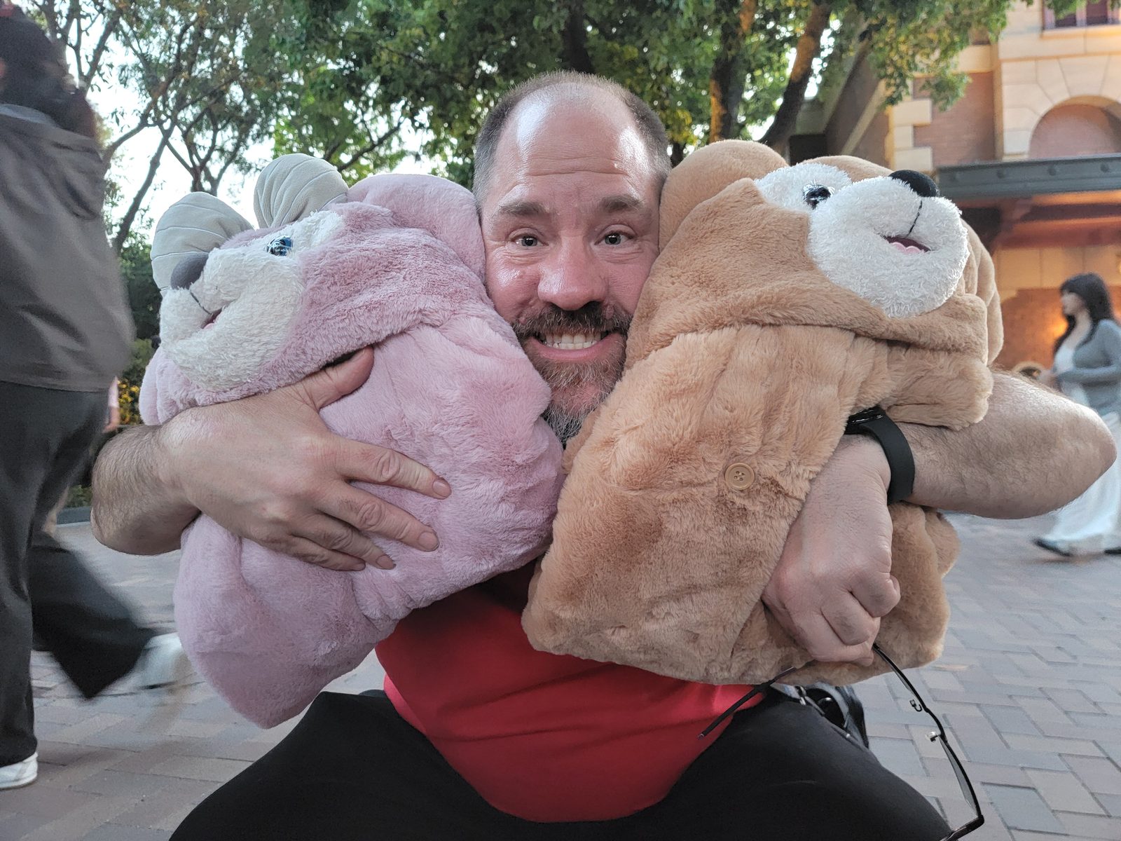 Michael with two new stuffed bears
