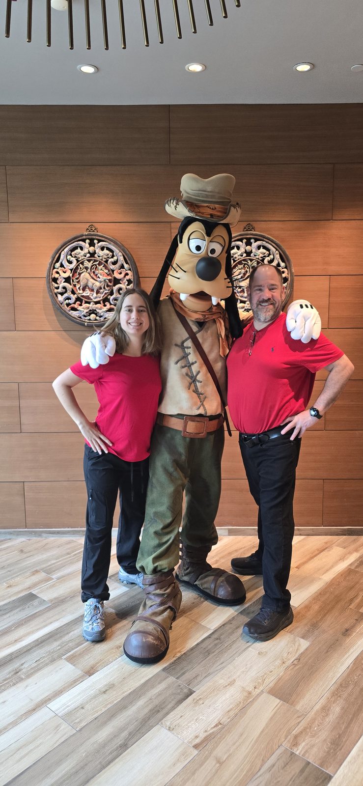Meeting Goofy in the hotel lobby