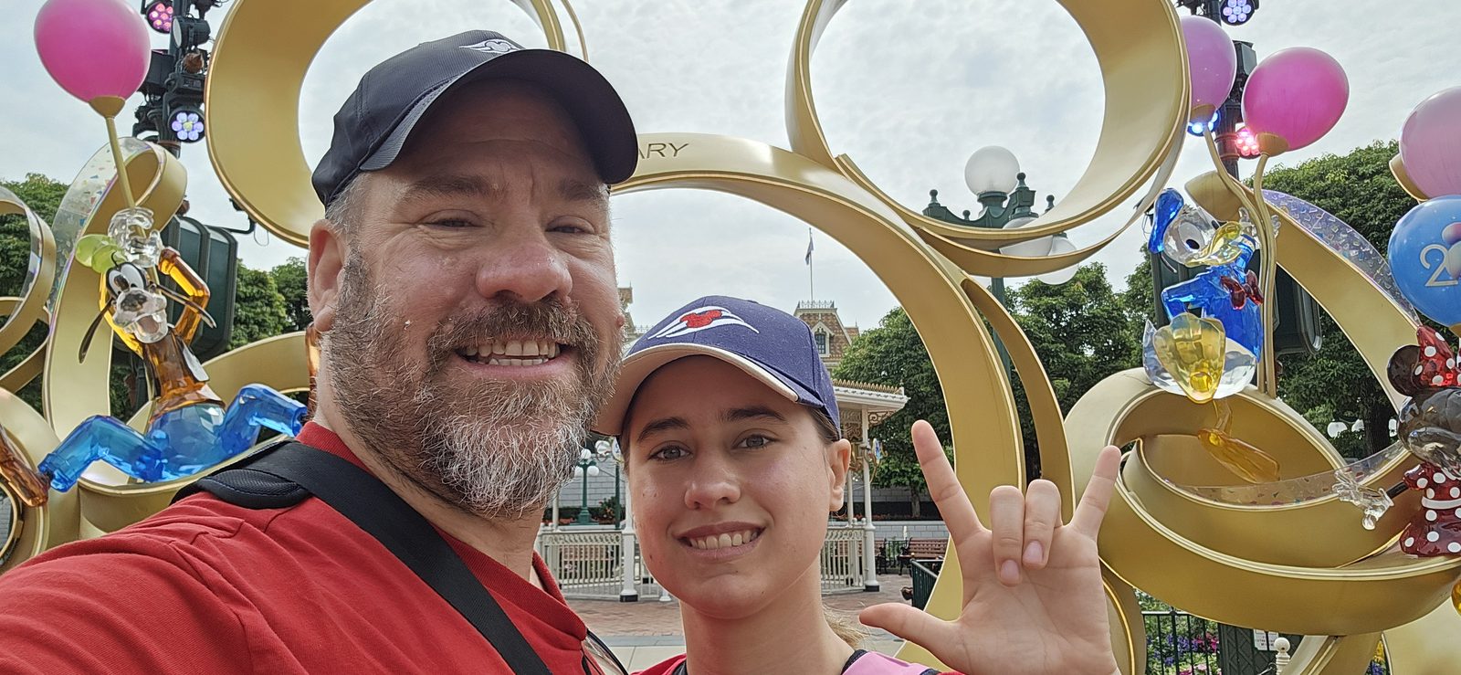 Lisa and me by the giant Mickey ears