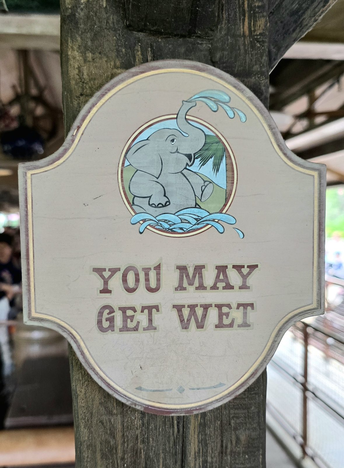 The You May Get Wet sign at Hong Kong Disneyland