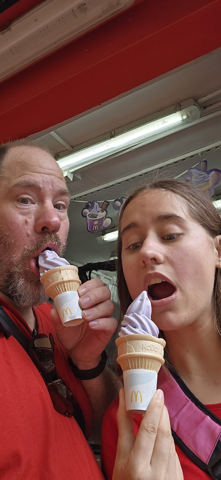 Ice cream cones in the park