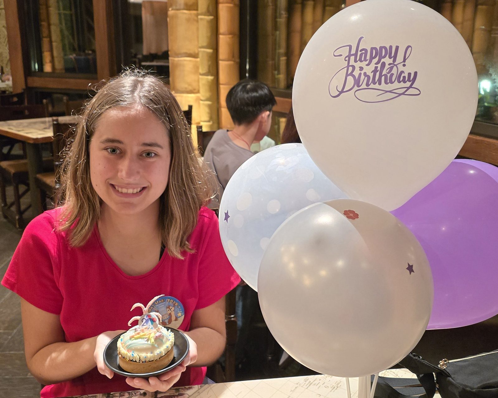 Lisa's birthday cake and Birthday Star pin