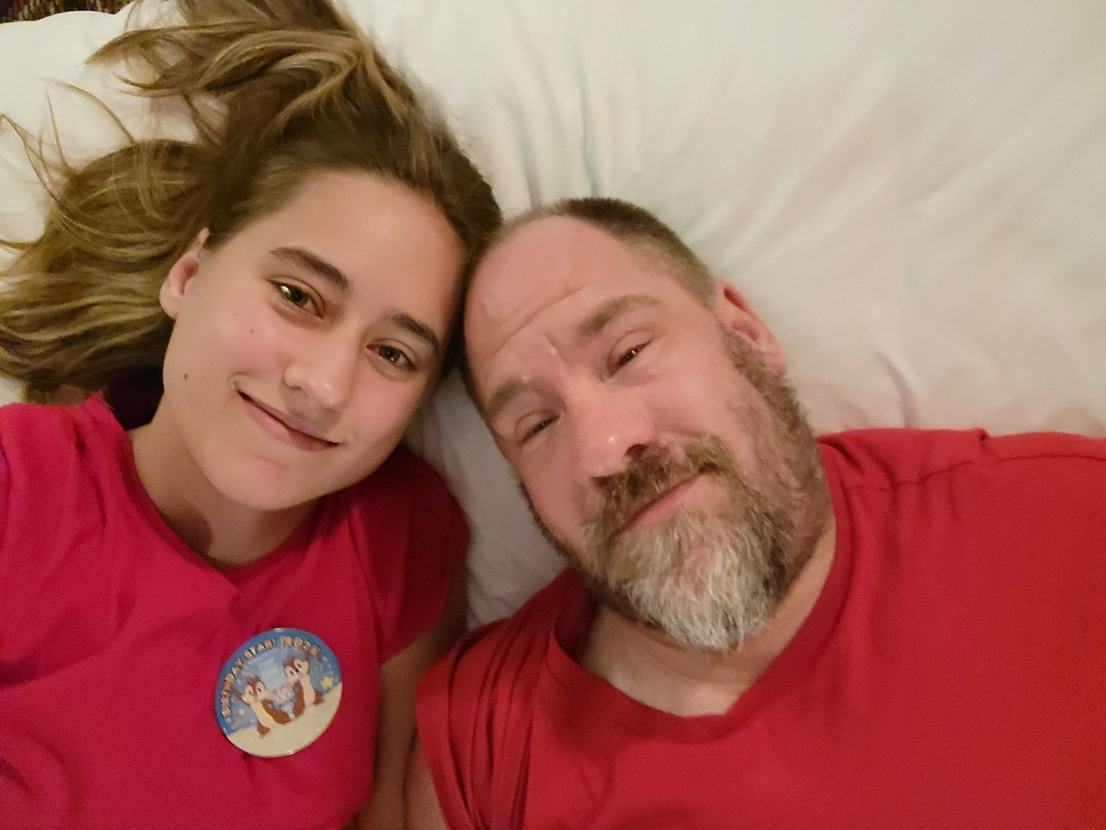 Cheek to cheek before bed