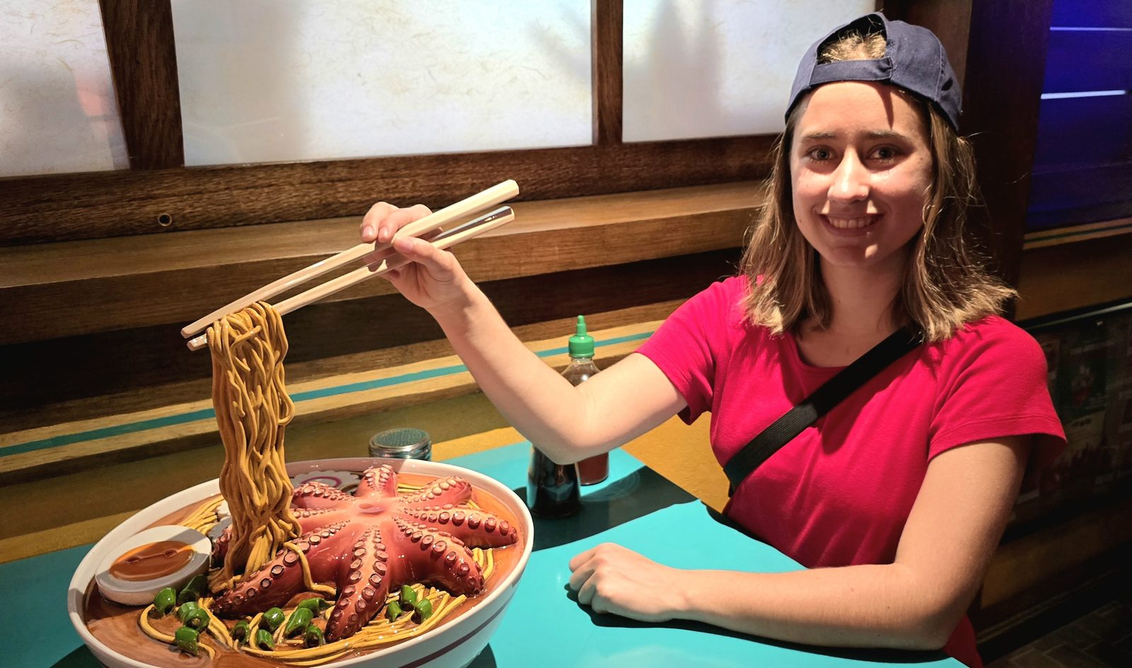 My noodles and a giant prawn for dinner