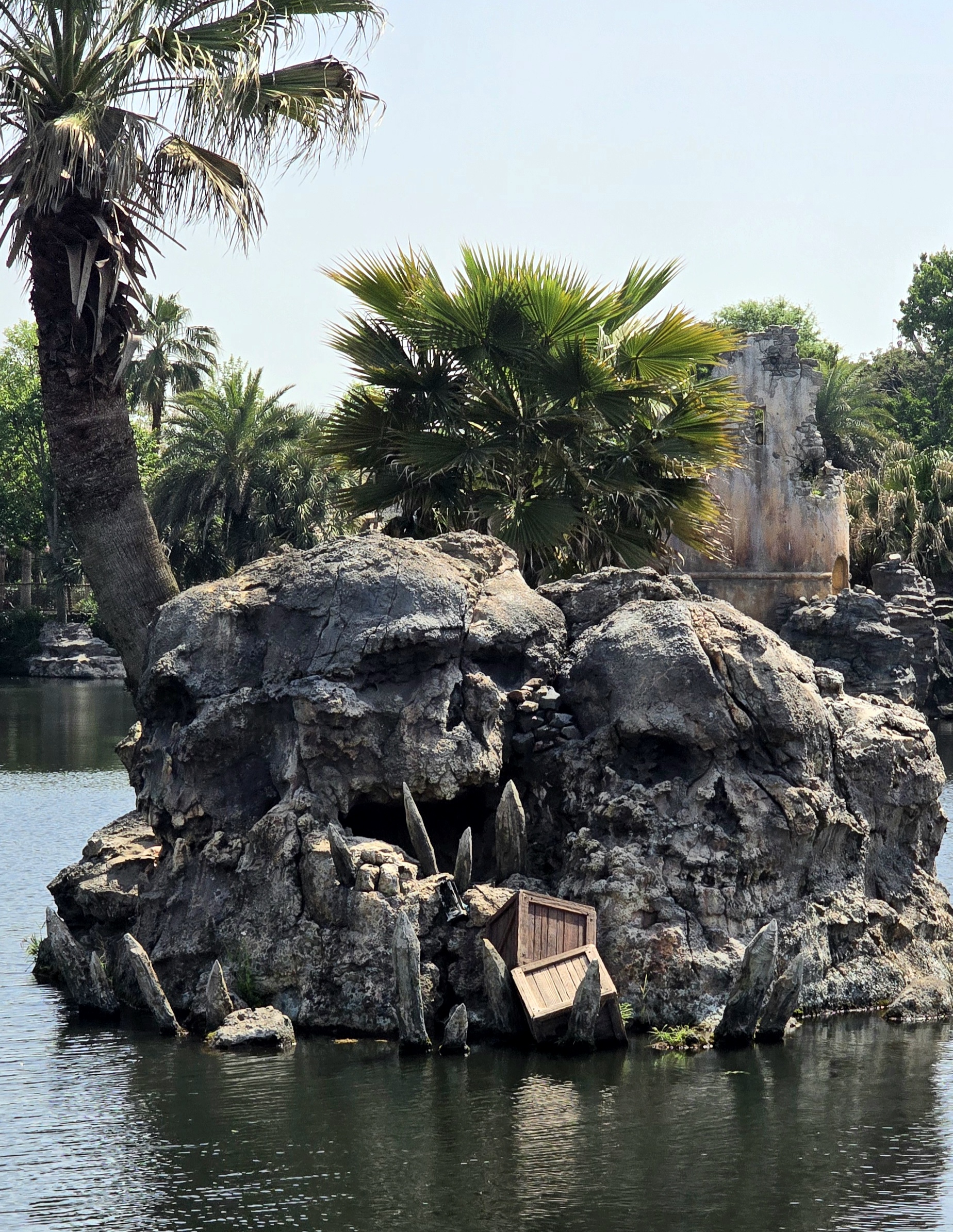 Treasure Cove and the skull rock in the lagoon