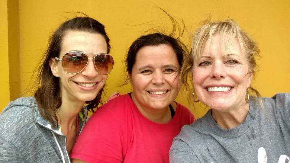 Maggie, Heather and Kathy after zip lining