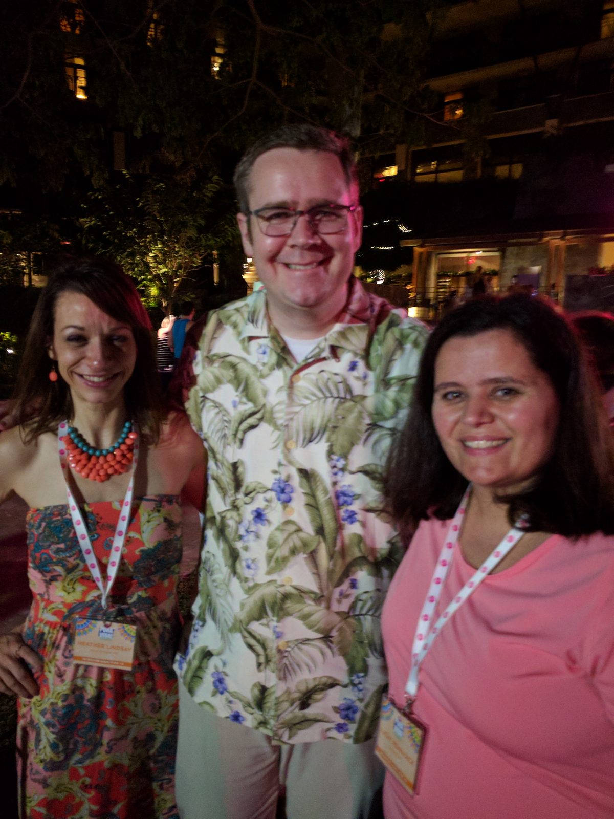 Kathy with friends at the evening event