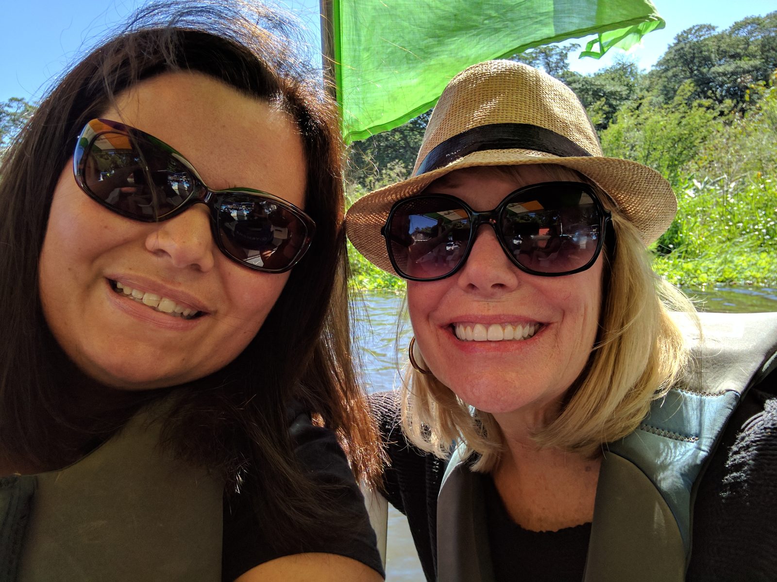Kathy and a friend in life jackets