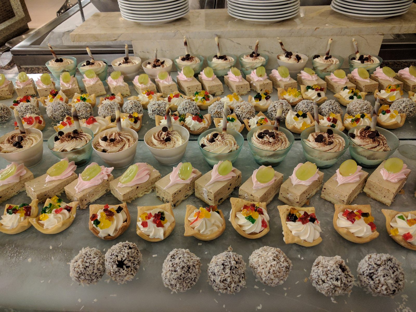 Desserts laid out back at the resort