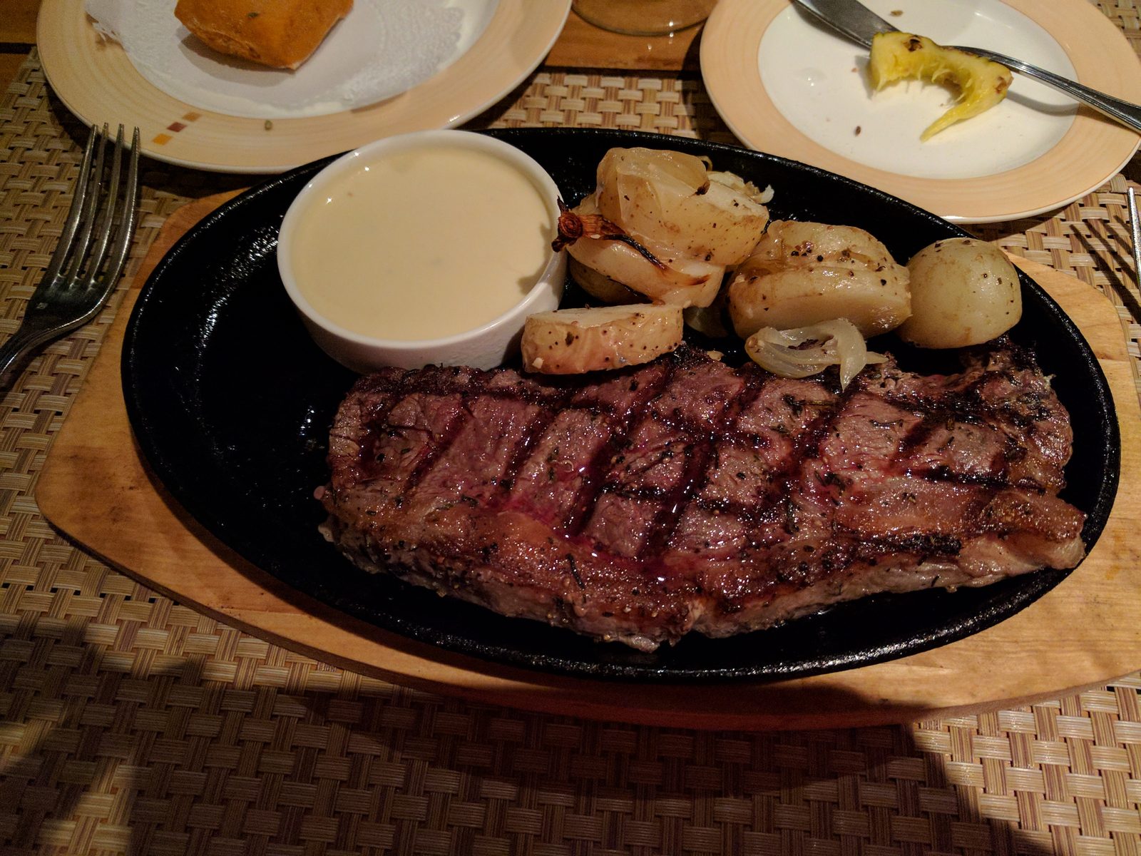 Steak dinner back at the resort