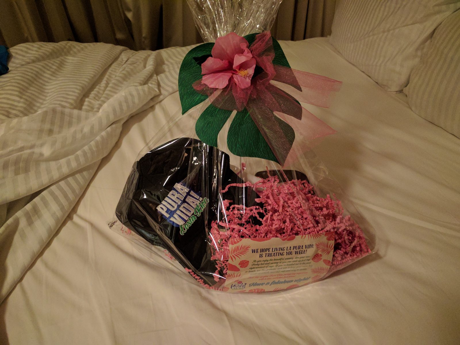 A Pura Vida gift waiting in her room