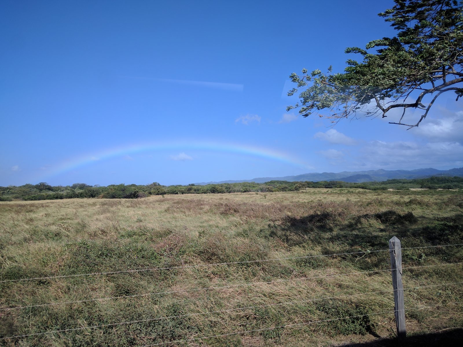 A rainbow over the countryside