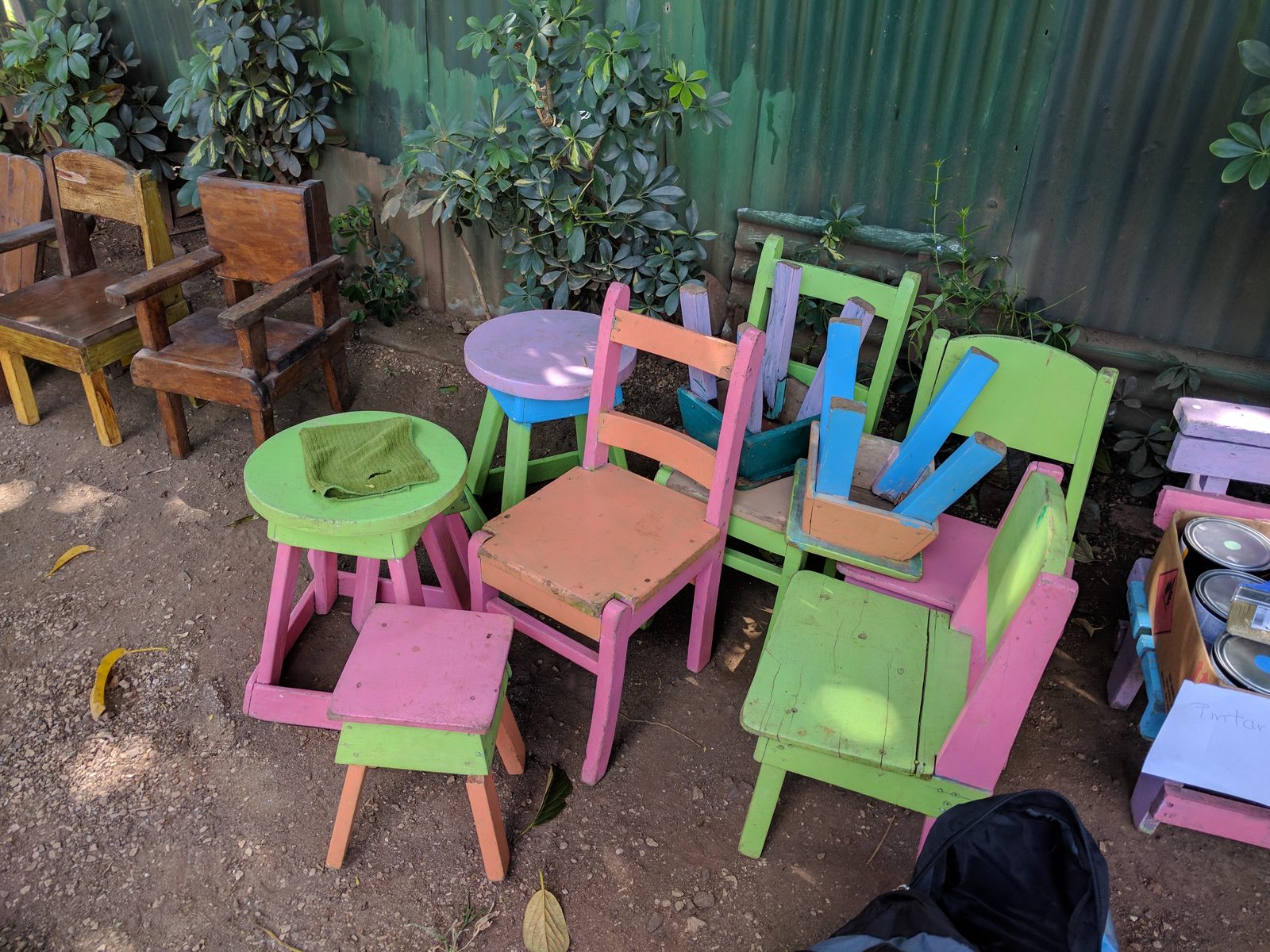 Chairs we painted at the day care in Liberia