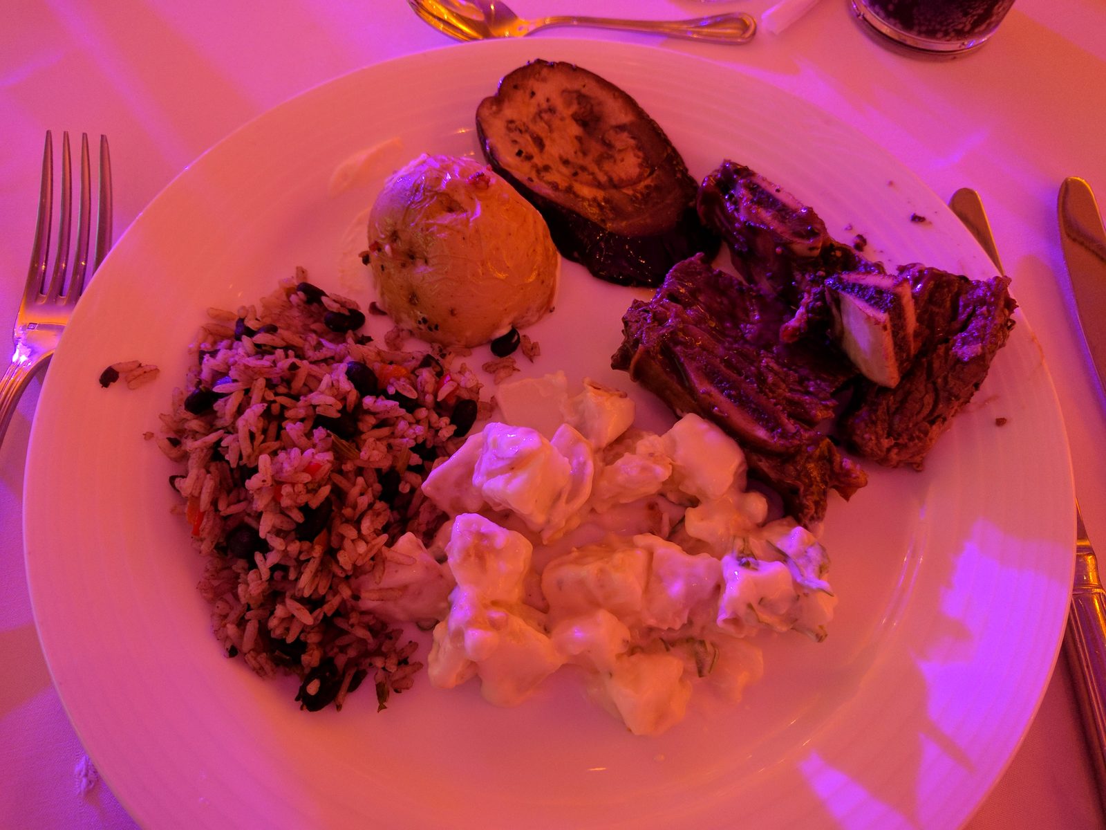 Dinner at the resort one evening