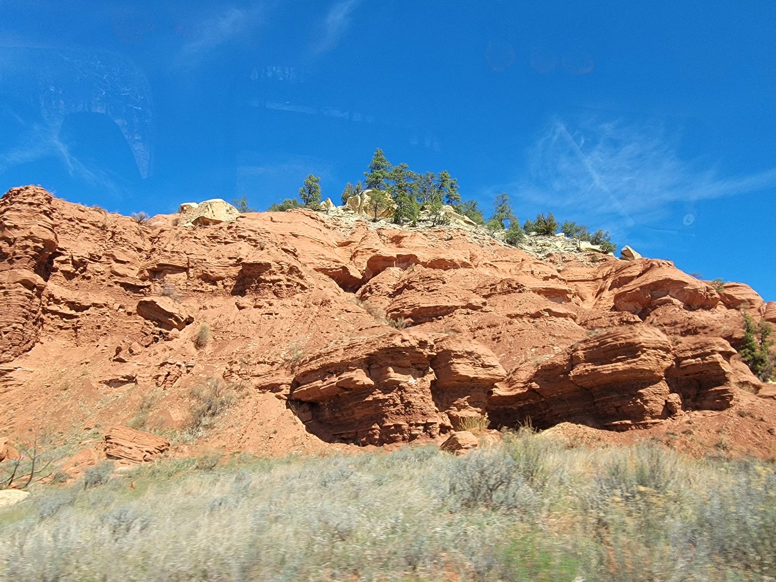 Red rock cliffs along Spearfish Canyon
