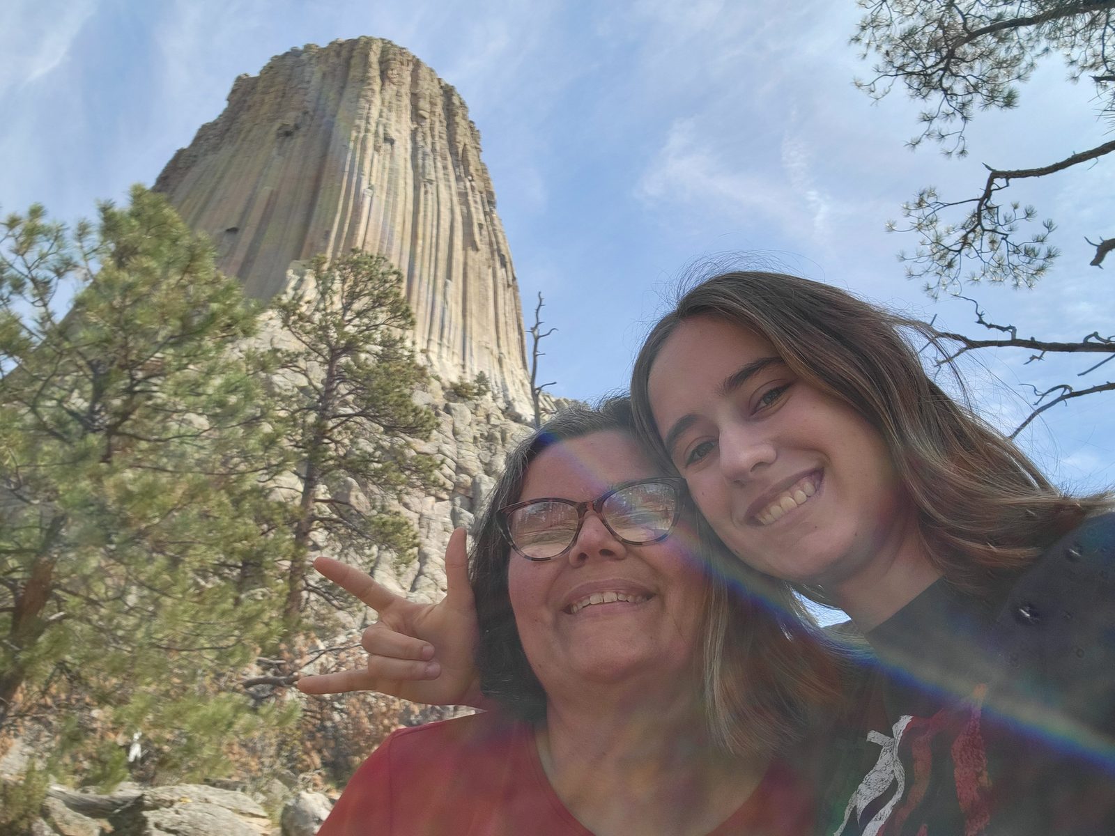 Kathy and Lisa at the base of the tower