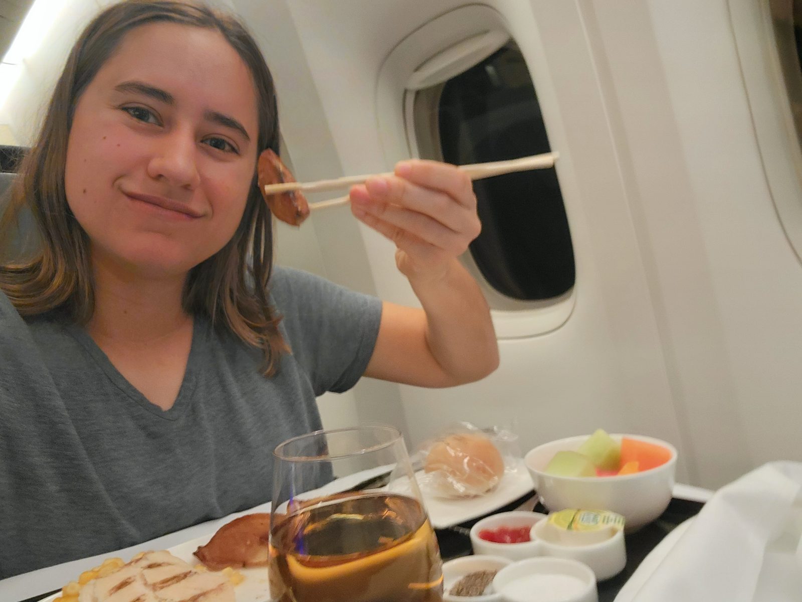 Chopsticks at the meal over the Pacific