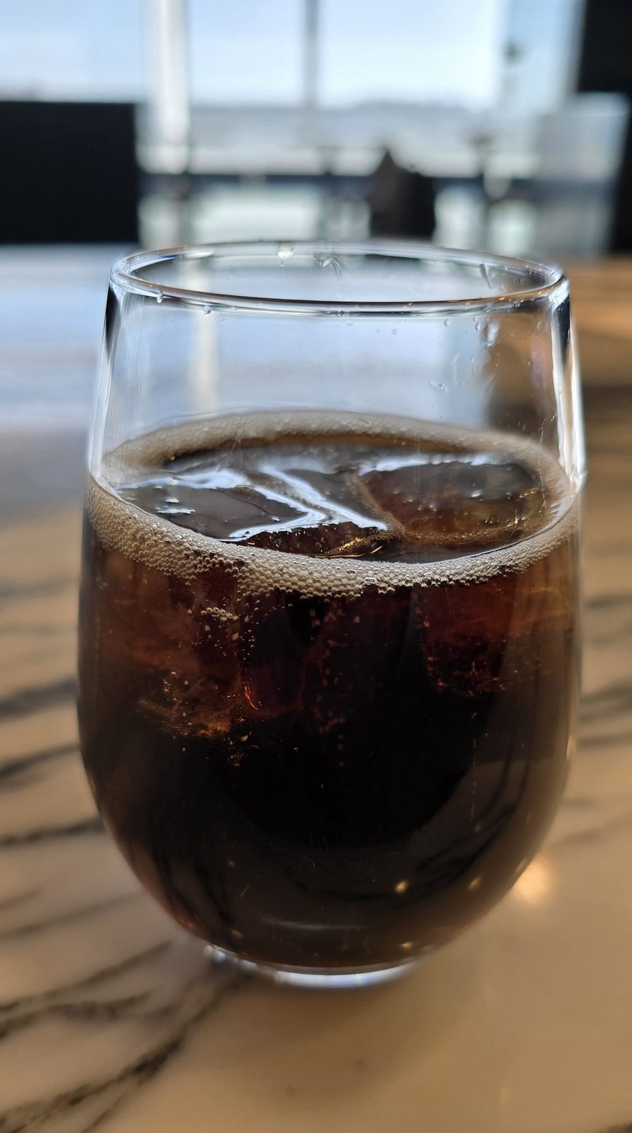 A cold drink in the ANA lounge at Haneda