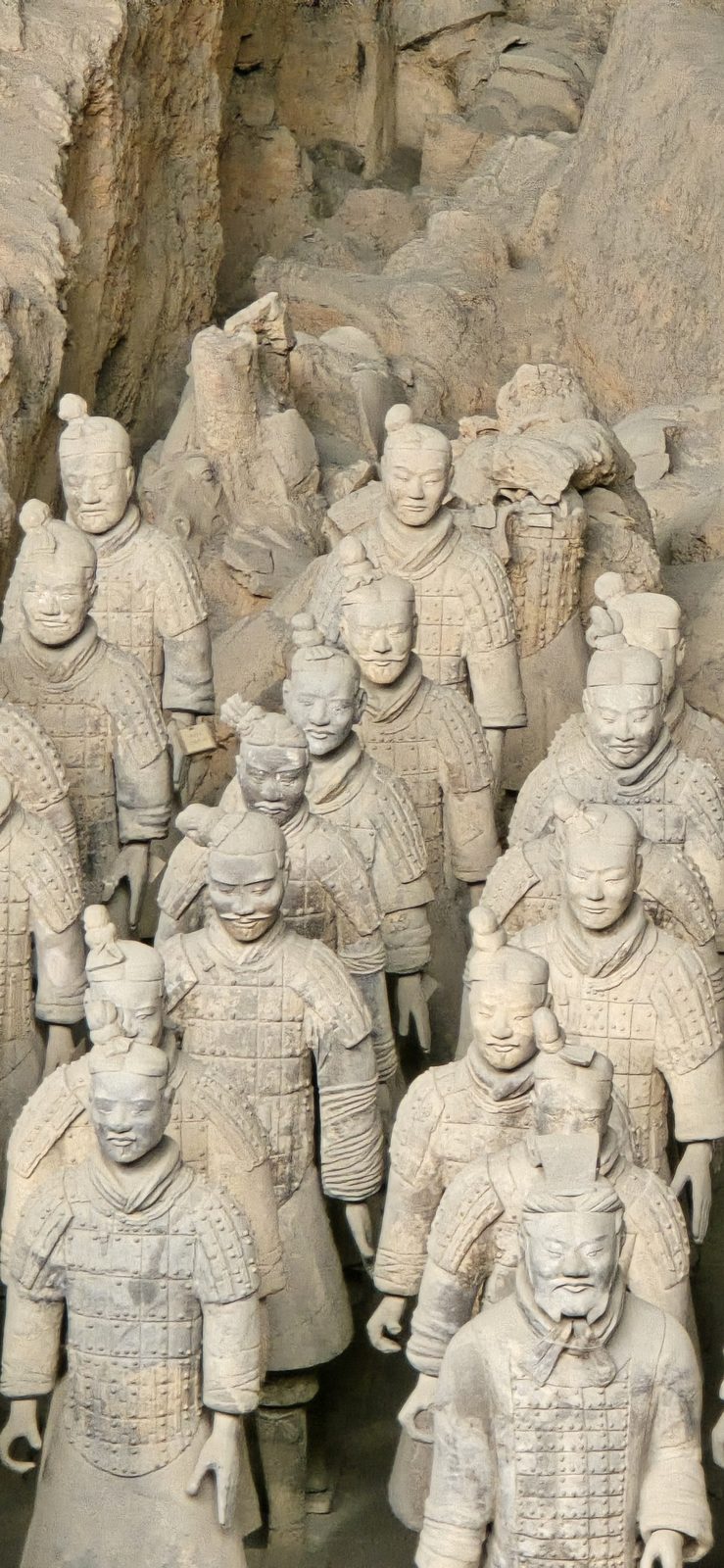 Warriors in the earth walls of Pit 1