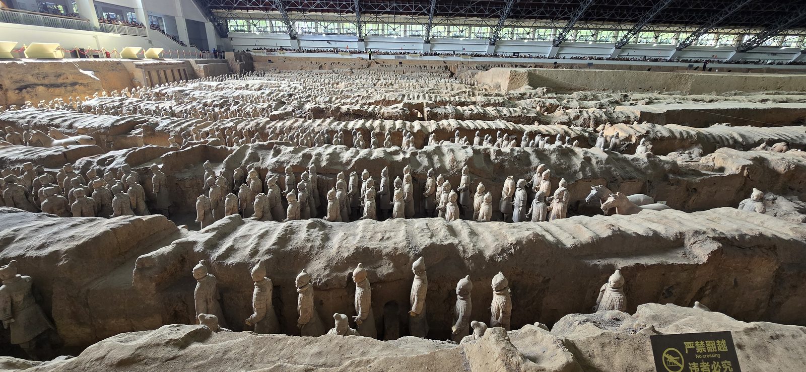 Pit 1 stretching out below at the Terracotta Army